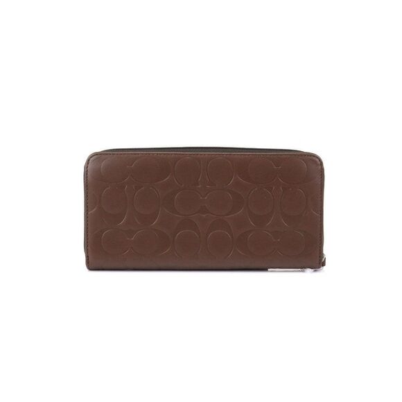 NWT Coach Signature embossed Accordion Wallet in Mahogany Brown - Picture 4 of 7